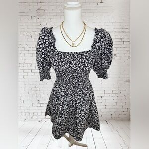 1. State Black and White Floral Mini Dress
